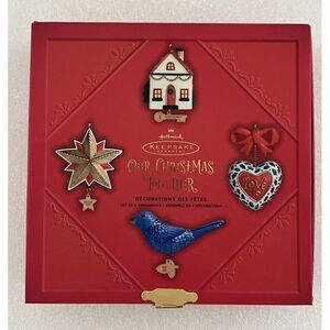 Hallmark 2001 Our Christmas‎ Together Set of 4 Porcelain Hallmark Ornament